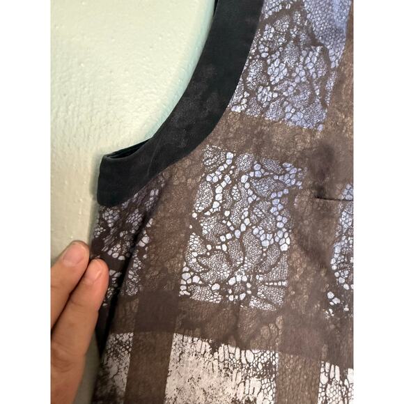 Tibi plaid ombré window pane dark floral sleeveless dress - Picture 5 of 8